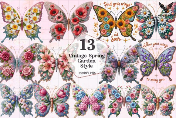 Butterfly with Flower Embroidery Clipart Review