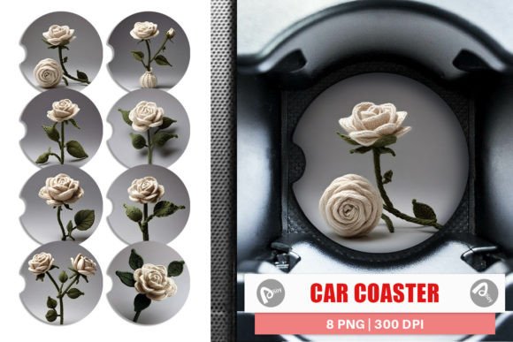 Car Coaster White Rose Embroidery Review