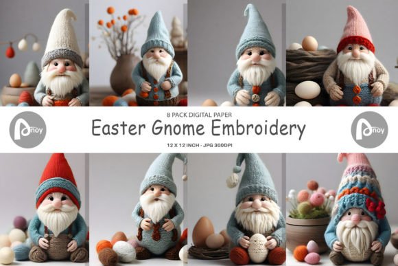 Digital Paper Easter Gnome Embroidery Review