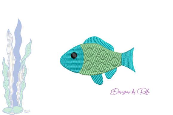 Fish Machine Embroidery Design, 5 Sizes