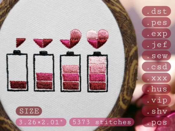 Heart Battery Machine Embroidery Design Review