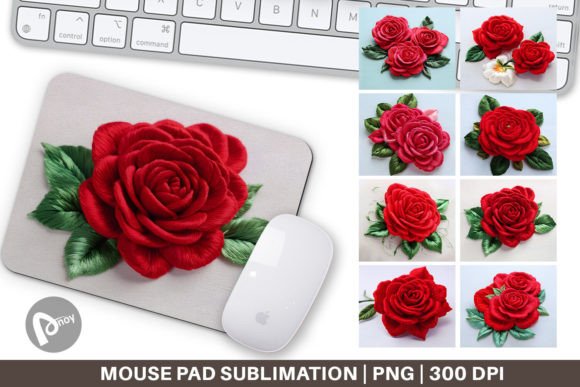 Mouse Pad 3D Rose Embroidery Review