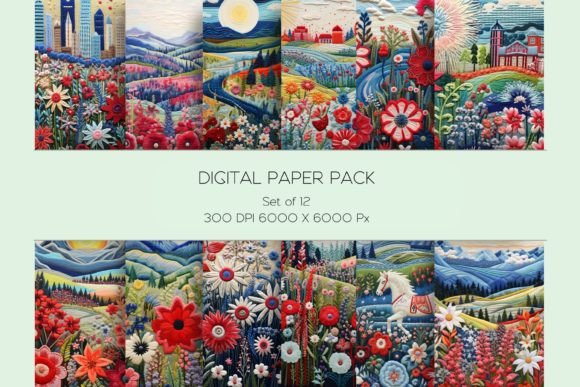 Patriotic Landscape Embroidery Paper Set Review