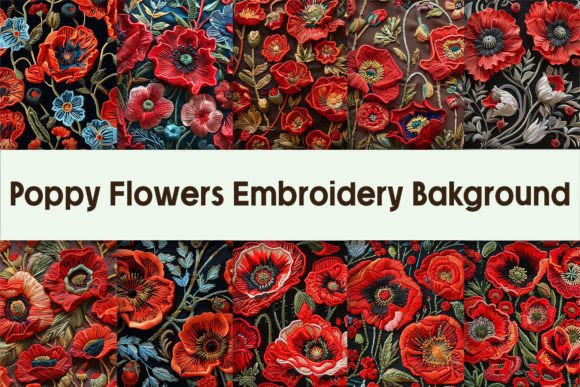 Poppy Flowers Embroidery Background Review