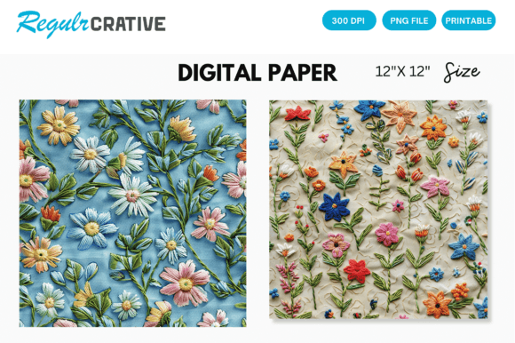 Reviewing Embroidery Floral Seamless Digital Paper