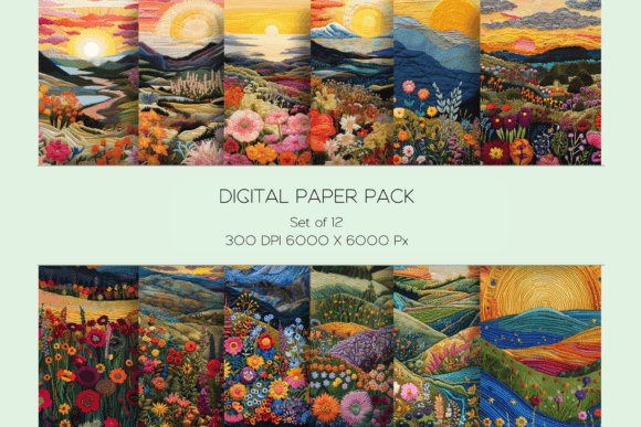 Summer Landscape Embroidery Paper Set Review