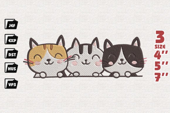 Three Cats Peeking Embroidery Review